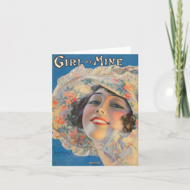1917 Girl of Mine sheet music cover Note Card (Front)