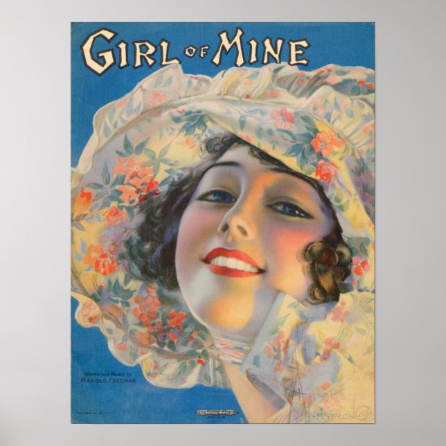 1917 Girl of Mine sheet music cover Poster (Front)