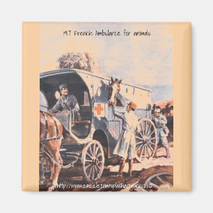 "1917 on wheels French Animal Hospital" Magnet