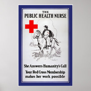 1917 Public Health Nurse - WWI Red Cross Poster