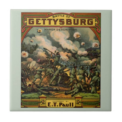 1917 The Battle of Gettysburg sheet music cover Ceramic Tile