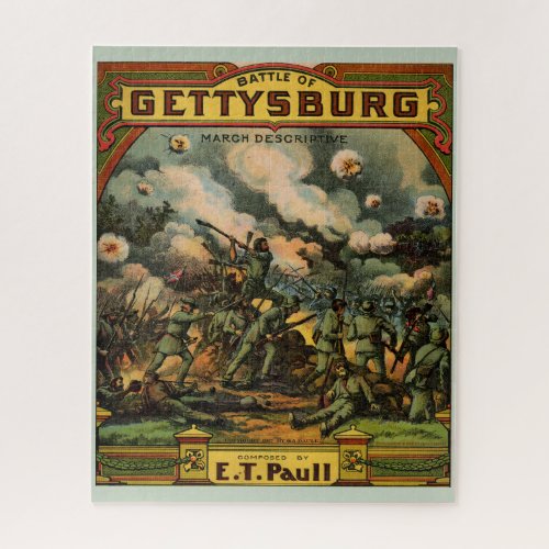 1917 The Battle of Gettysburg sheet music cover Jigsaw Puzzle