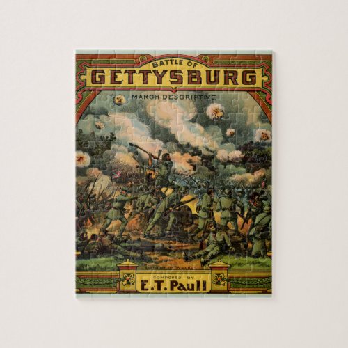 1917 The Battle of Gettysburg sheet music cover Jigsaw Puzzle