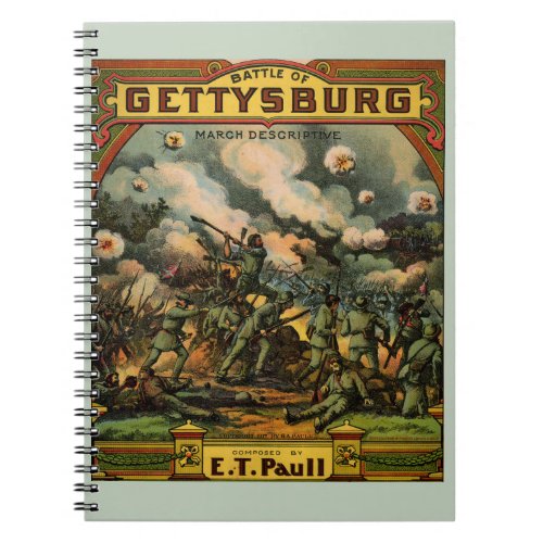 1917 The Battle of Gettysburg sheet music cover Notebook