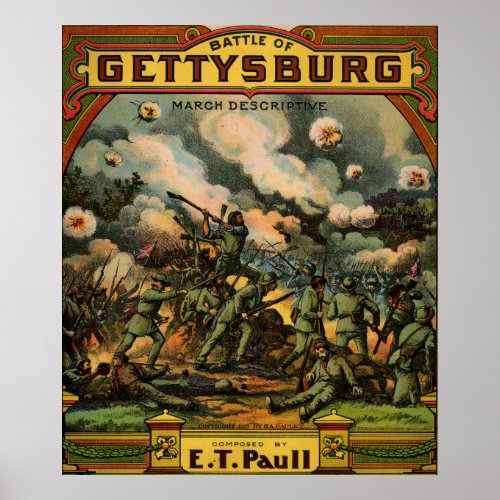 1917 The Battle of Gettysburg sheet music cover