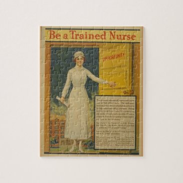 1917 WWI Poster Be A Trained Nurse -Nursing School Jigsaw Puzzle 1917 WWI Poster Be A Trained Nurse -Nursing School Jigsaw Puzzle