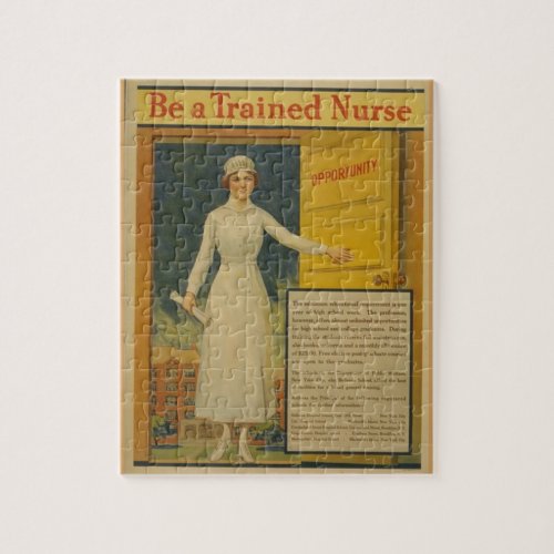 1917 WWI Poster Be A Trained Nurse _Nursing School Jigsaw Puzzle