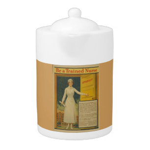1917 WWI Poster Be A Trained Nurse -Nursing School Teapot