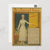 1917 WWI Poster Be A Trained Nurse Postcard (Front/Back)