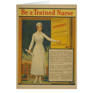 1917 WWI Poster Be A Trained Nurse Print Cards