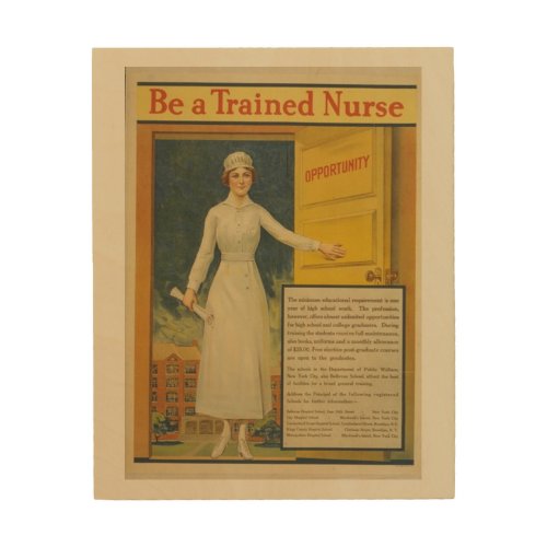 1917 WWI Poster Be A Trained Nurse Propaganda