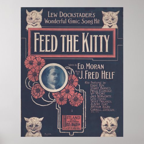 1918 FEED THE KITTY sheet music cover