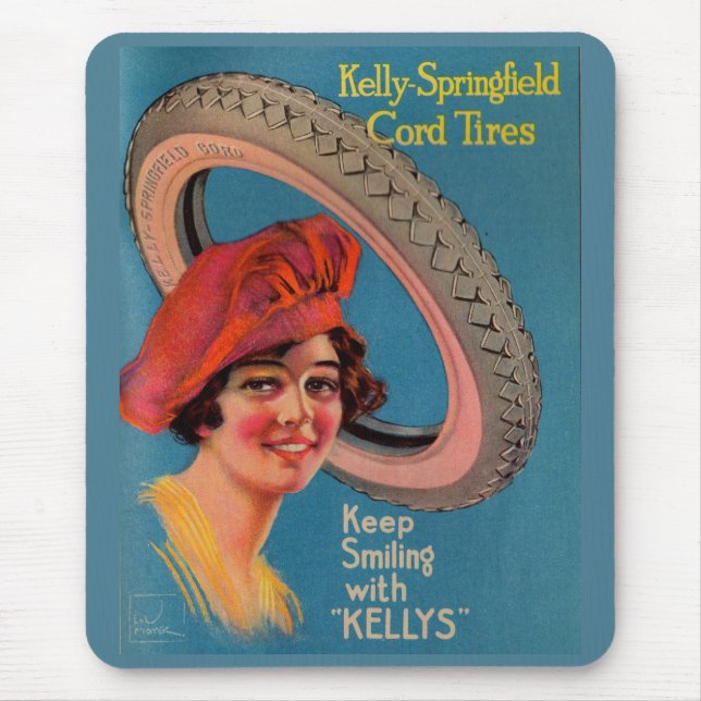 1918 Kelly Springfield tires ad Keep Smiling Mouse Pad (Front)
