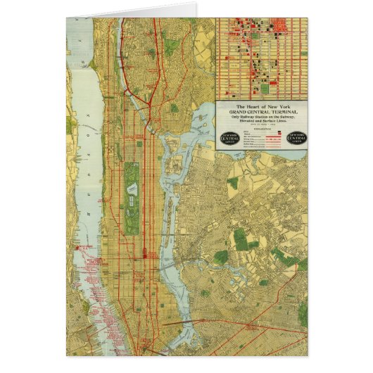 1918 New York Central Railroad Map (Front)