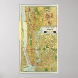 1918 New York Central Railroad Map Poster