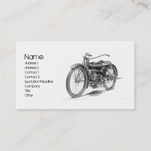 1918 Vintage Motorcycle Business Cards