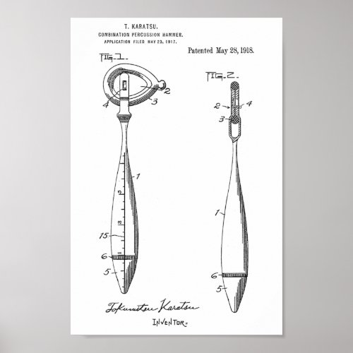 1918 Vintage Reflex Hammer Patent Art Print