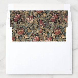 1918 Vintage Rich Floral Tapestry Brocade Damask Envelope Liner