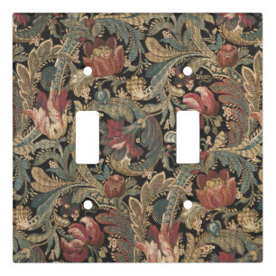 1918 Vintage Rich Floral Tapestry Brocade Damask Light Switch Cover