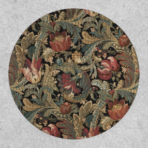 1918 Vintage Rich Floral Tapestry Brocade Damask Patch