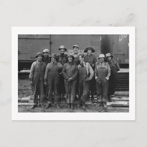 1918 Women Laborers Union Pacific Railroad Postcard