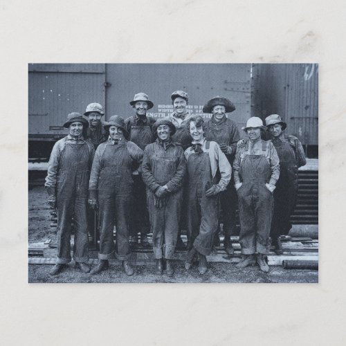 1918 Women Laborers Union Pacific Railroad Postcard