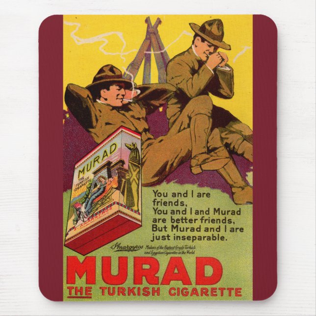 1918 WWI Murad cigarettes ad Mouse Pad (Front)
