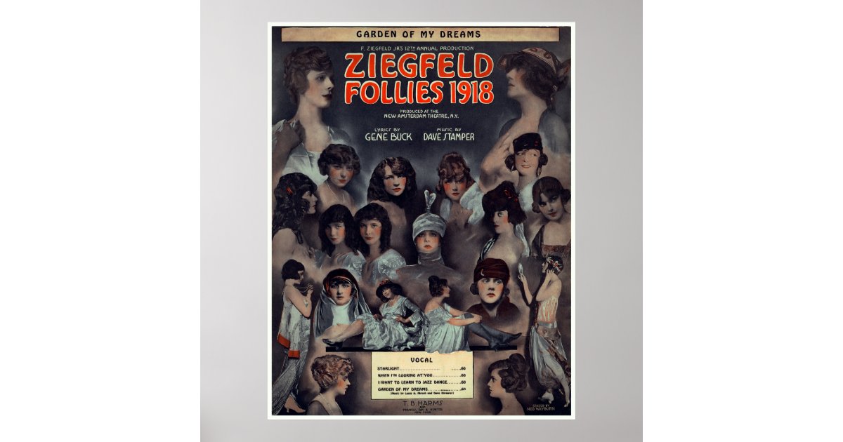 1918 ZIEGFELD FOLLIES POSTER Zazzle