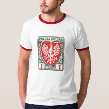 1919 1k Polish Eagle Stamp T-shirt by historicimage at Zazzle