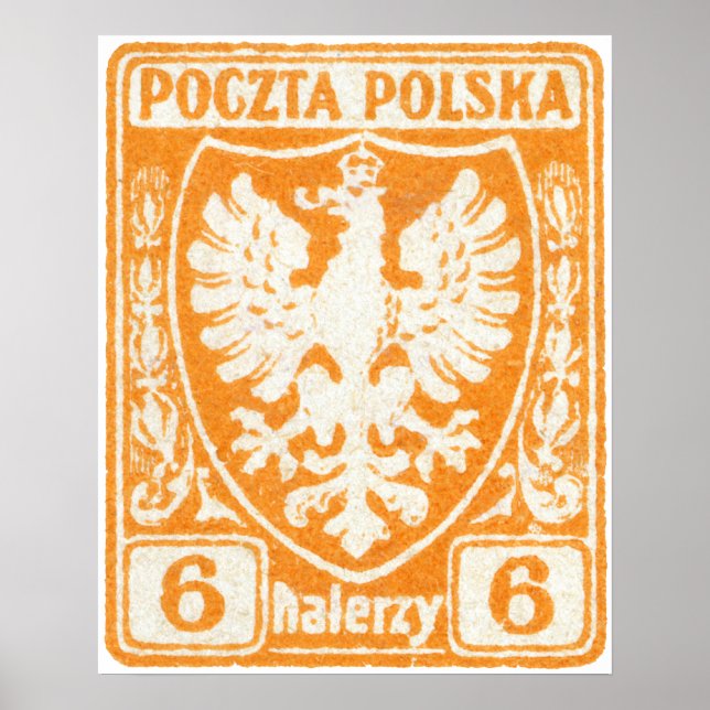 1919 6h Polish Eagle Stamp Poster (Front)