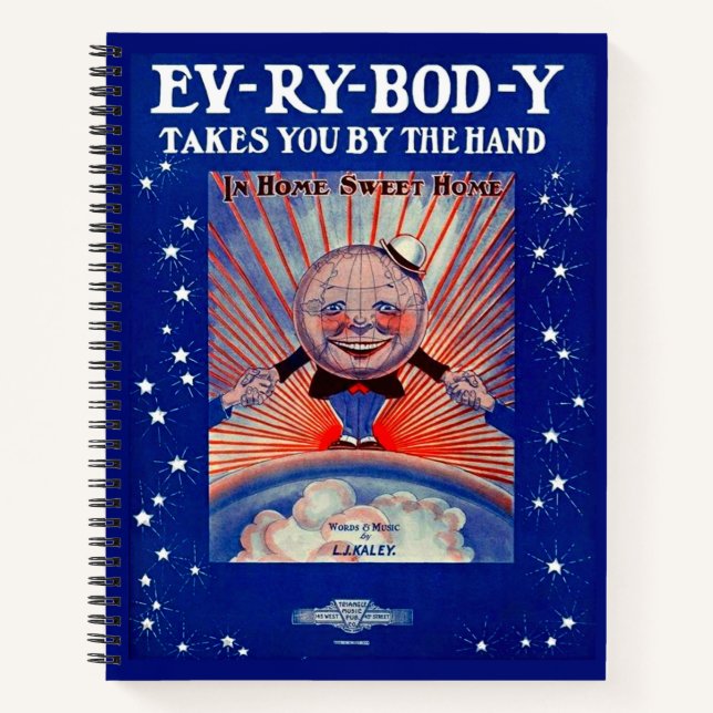 1919 Ev-Ry-Bod-Y Takes You By the Hand sheet music Notebook (Front)