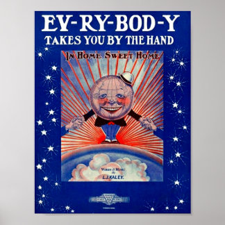 1919 Ev-Ry-Bod-Y Takes You By the Hand sheet music Poster