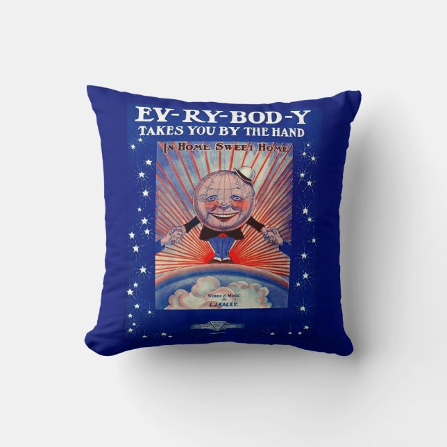 1919 Ev-Ry-Bod-Y Takes You By the Hand sheet music Throw Pillow (Front)