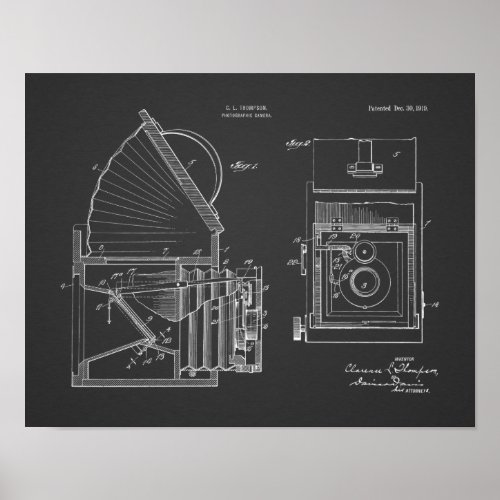 1919 Folding Camera Patent Art Drawing Print