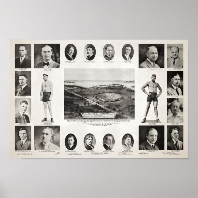 1919 Jeff Willard vs Jack Dempsey Fight Poster (Front)