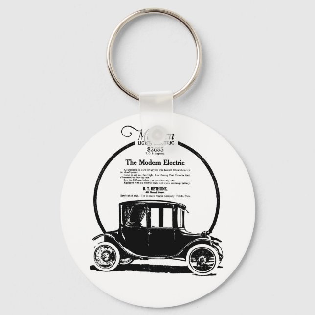 1919 Milburn electric car illustration Keychain (Front)