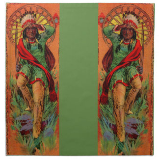 1919 Native American Indian illustration Cloth Napkin