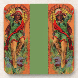 1919 Native American Indian illustration Drink Coaster