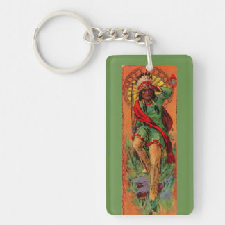 1919 Native American Indian illustration Keychain