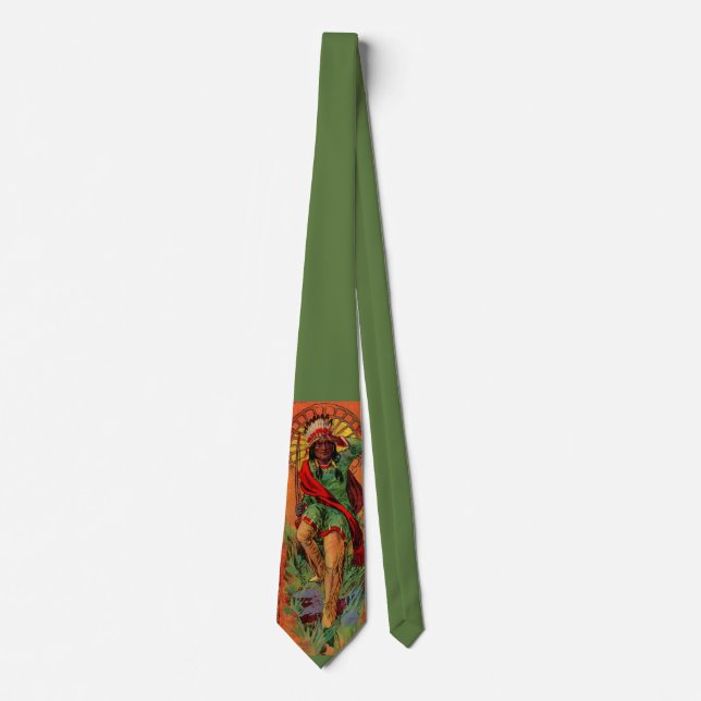 1919 Native American Indian illustration Neck Tie (Front)