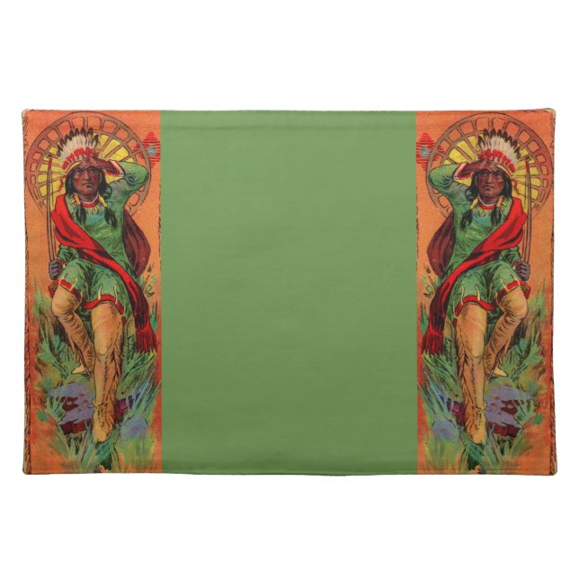 1919 Native American Indian illustration Placemat (Front)