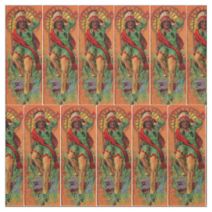 1919 Native American Indian illustration print Fabric