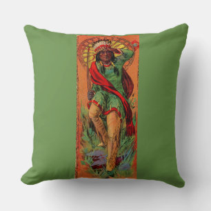 1919 Native American Indian illustration Throw Pillow