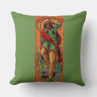 1919 Native American Indian illustration Throw Pillow