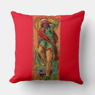 1919 Native American Indian illustration Throw Pillow