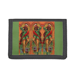1919 Native American Indian illustration Trifold Wallet