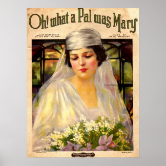 1919 Oh! What a Pal Was Mary song sheet Poster