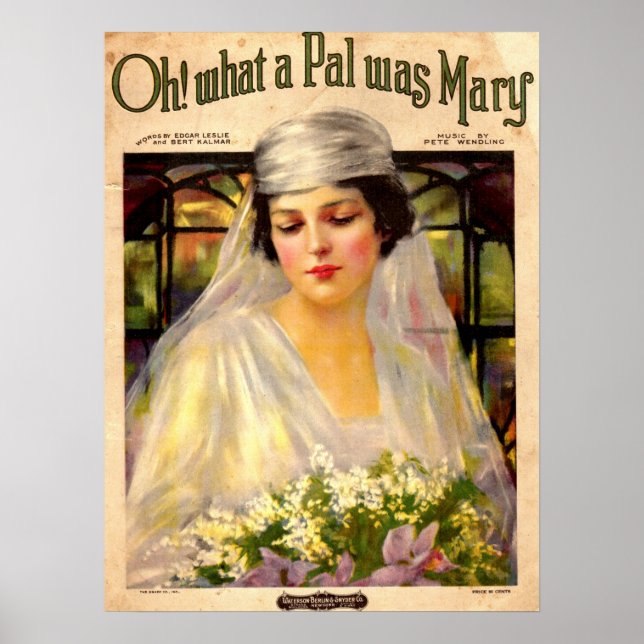 1919 Oh! What a Pal Was Mary song sheet Poster (Front)