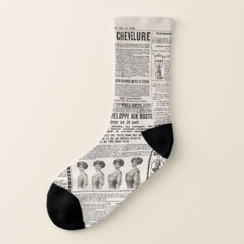 1919 Paris Fashion Antique Newspaper Page Socks