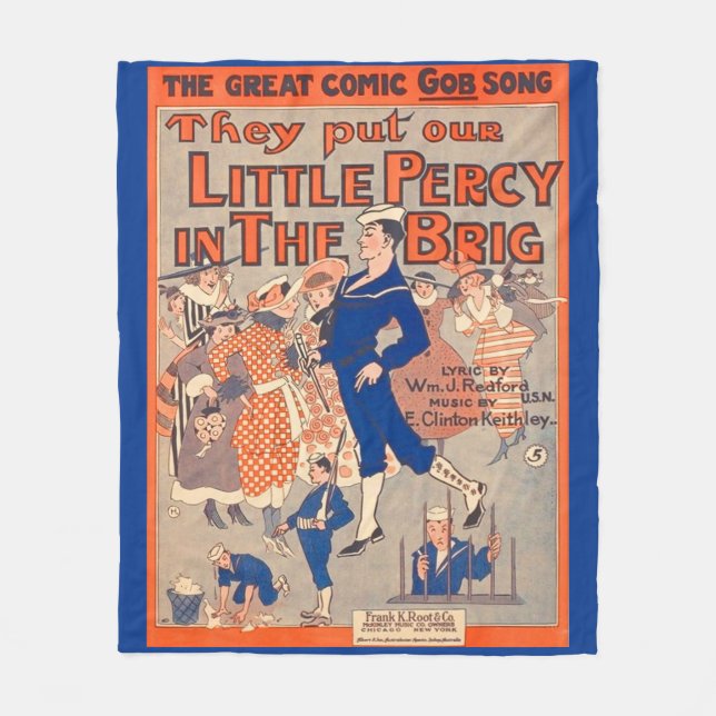  1919 They Put Our Little Percy in the Brig  Fleece Blanket (Front)
